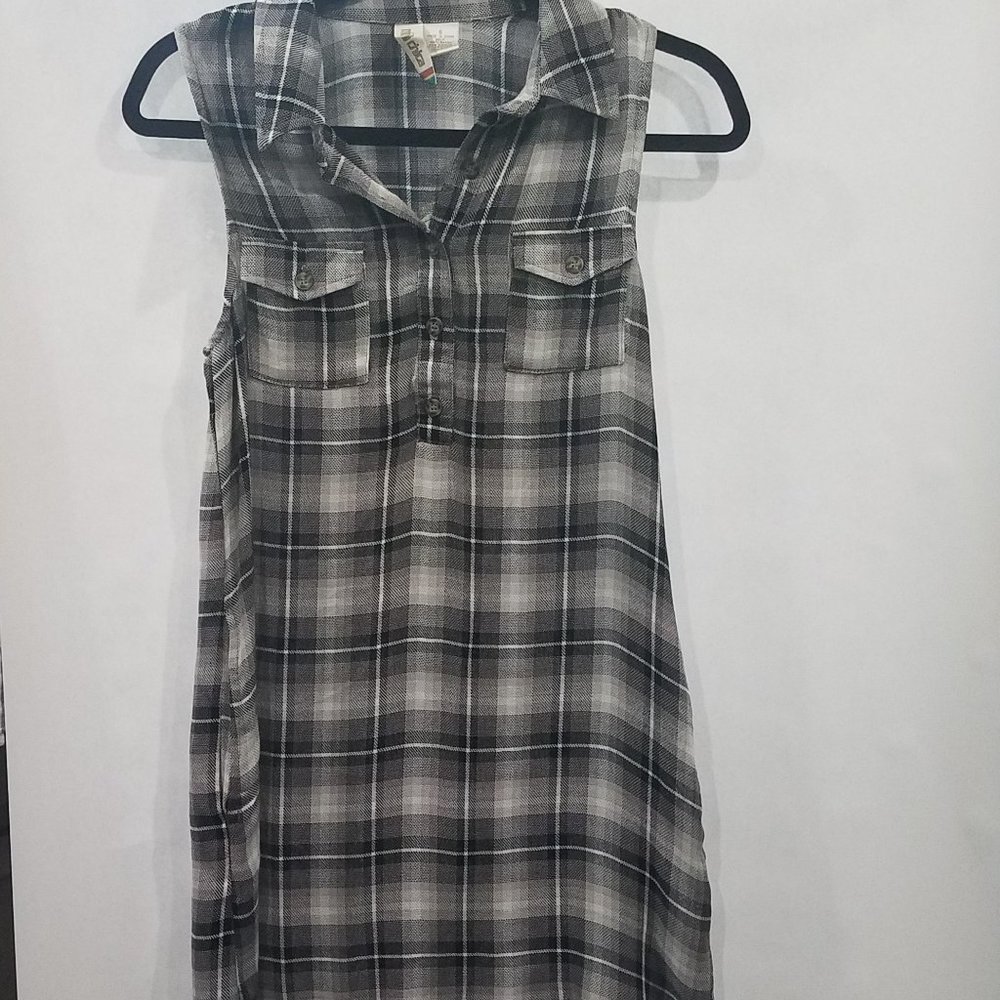 Mimi Chica Blaid Sleeveless Tunic S
